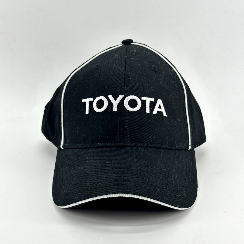 Toyota Hat Cap Unisex OS Black Script Logo Baseball Adjustable Racing Cotton NEW